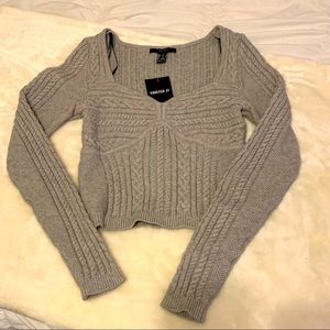 Forever 21 Long Sleeve Crop Sweater